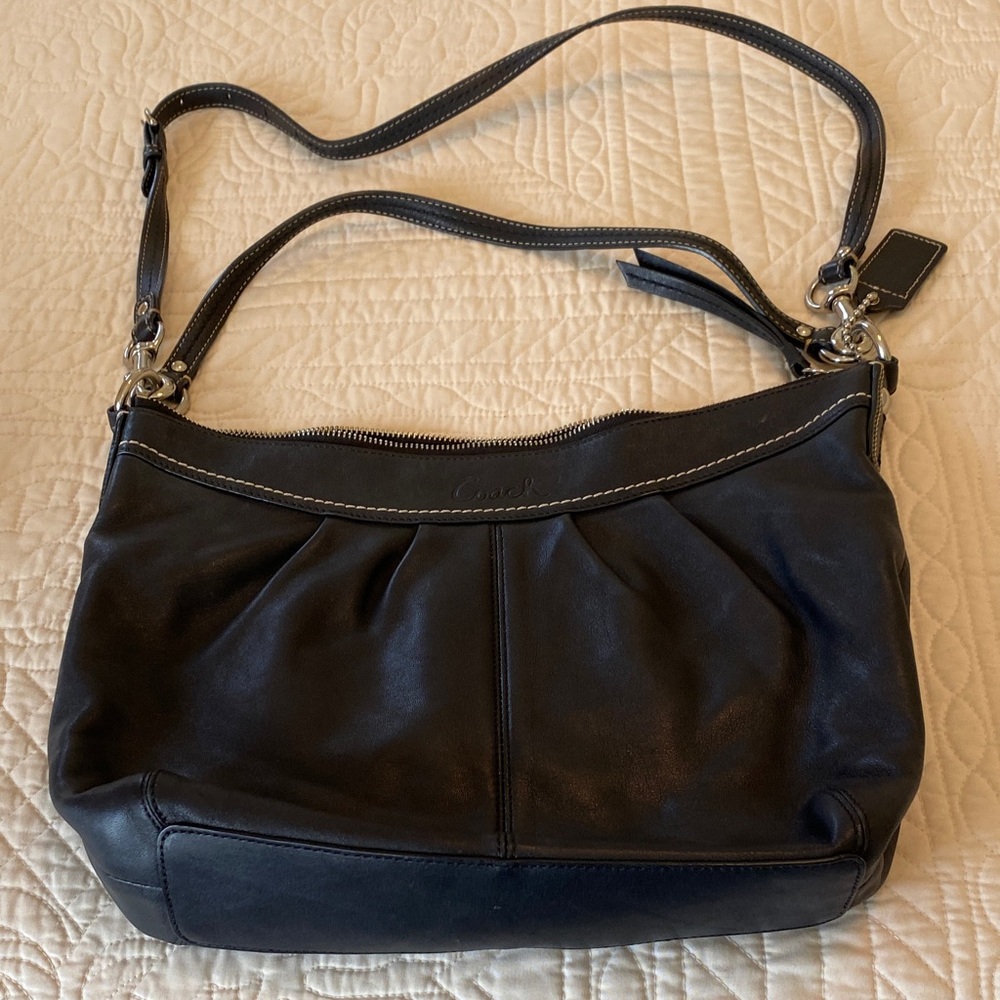 Coach Black Leather Shoulder Bag